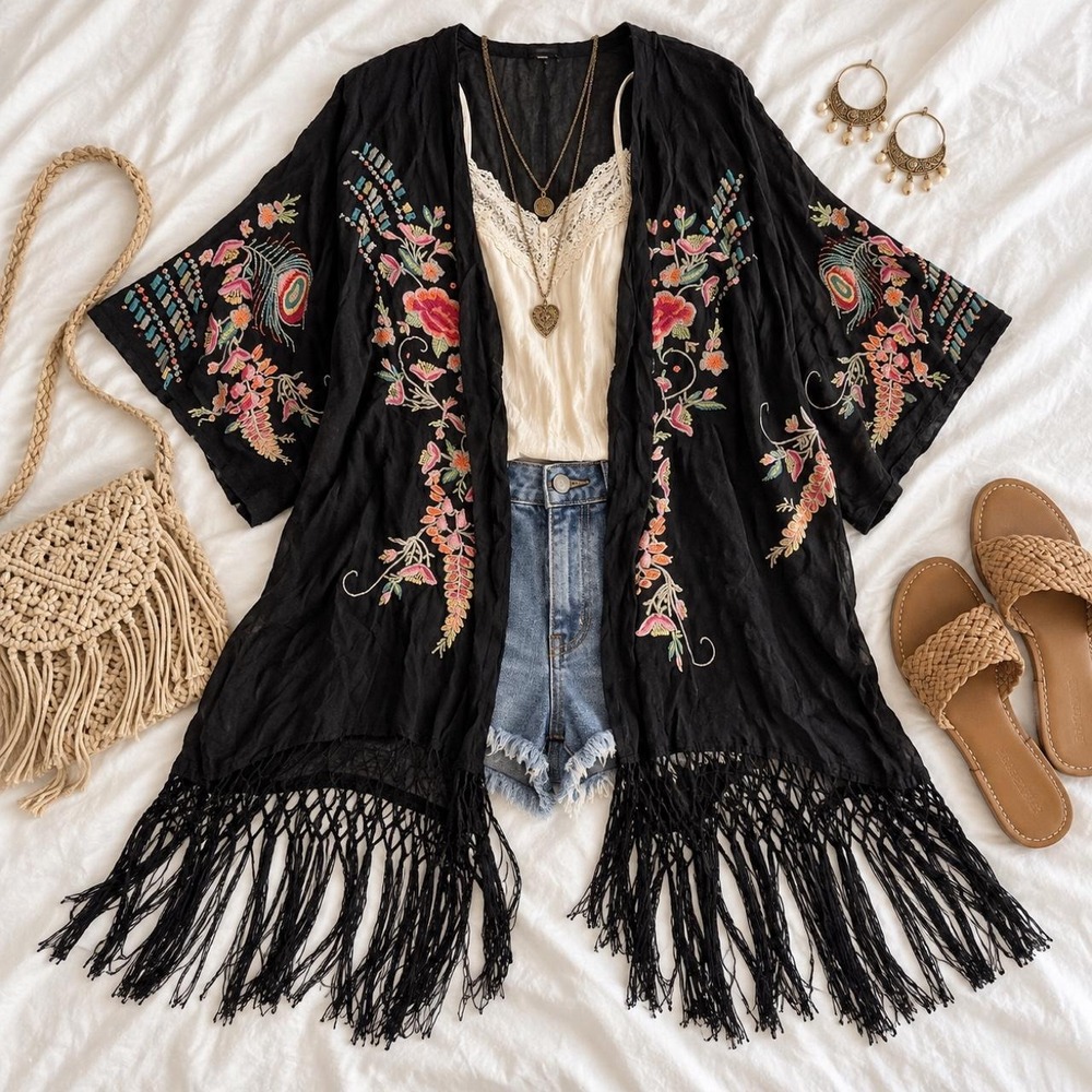 boho johnny was kimono size large